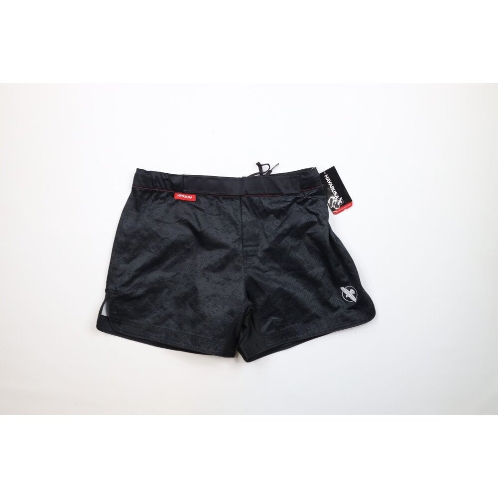 New Hayabusa Mens Size Large Hex Mid Thigh MMA UFC Fighting Fight Shorts Black